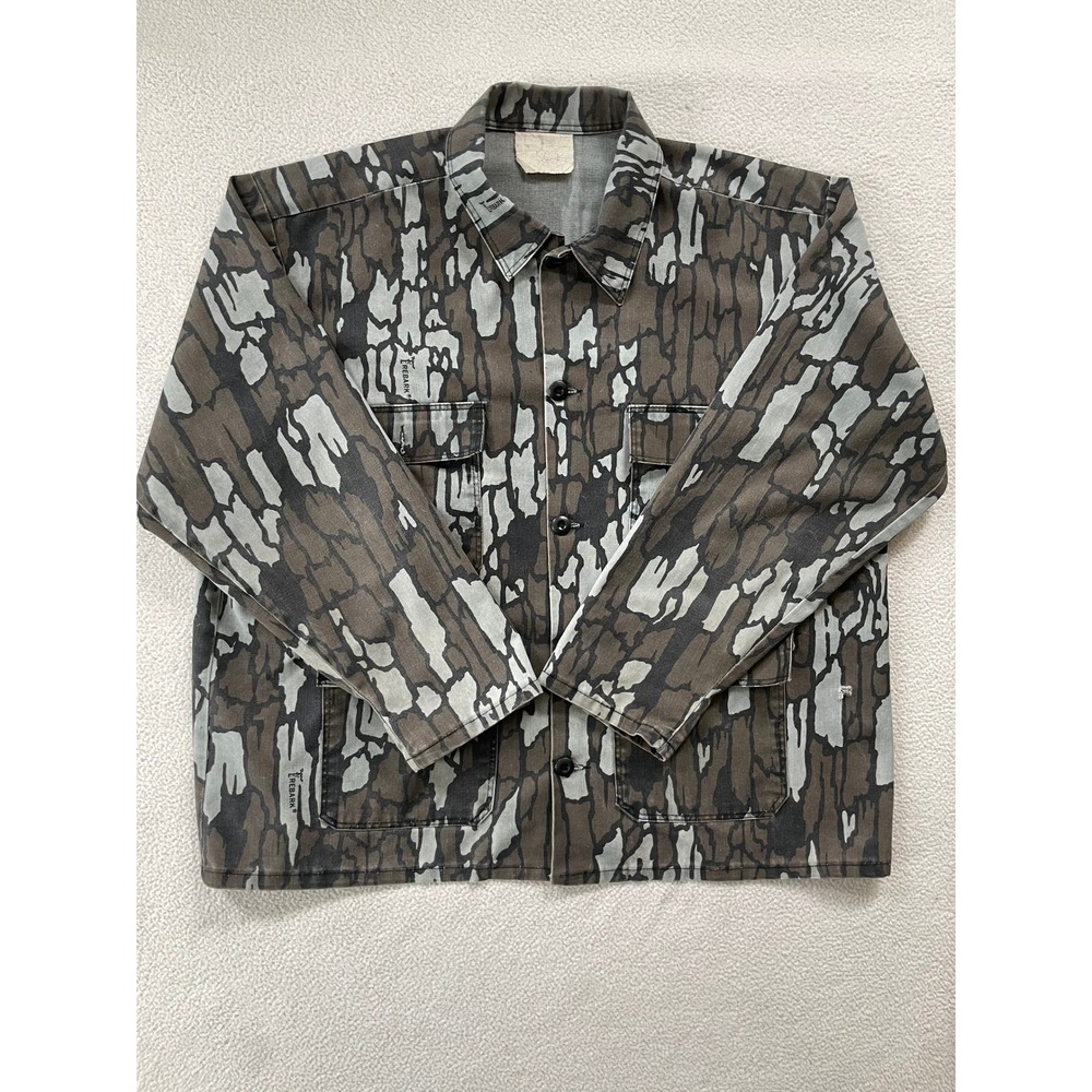 90s Vintage Trebark Mens Large Hunting Jacket Brown Camo Vintage Utility Coat